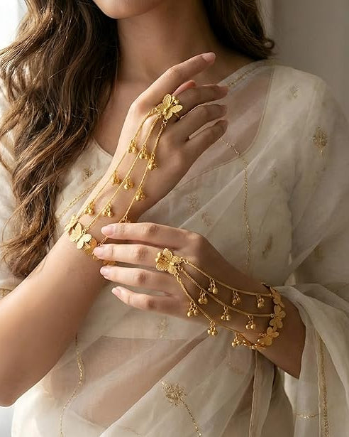 Butterfly Charm Gold Hathphool Bracelet-G352000