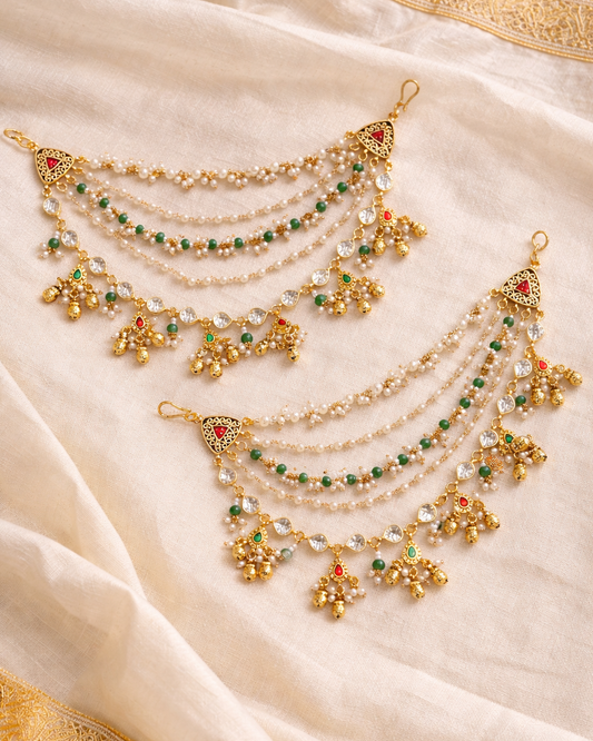 Multi Layer Jadau Heritage Ear chain-G353300