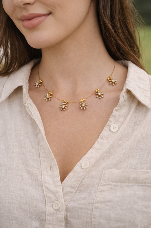 Invisible Star Design Necklace (Set of 2)-G35600