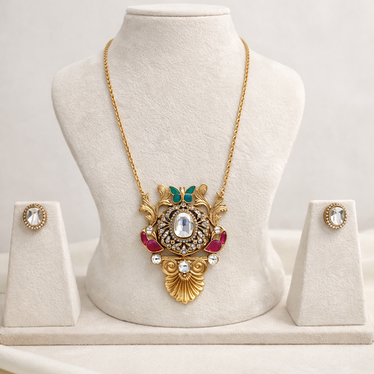 Premium Jadav Jadtar Pendant set