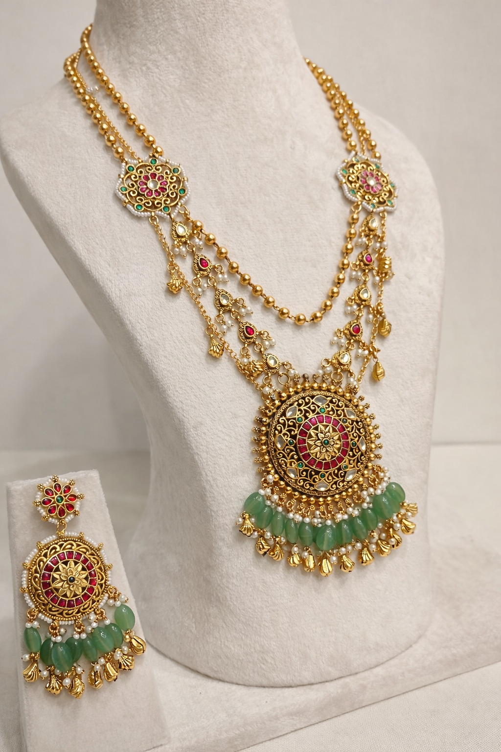 Long Lariat Rani Heritage Necklace Set