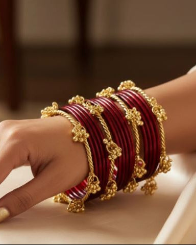 Kashmiri Jigle Bangles with Ghunghroo Charms-G351000