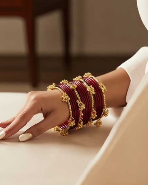 Kashmiri Jigle Bangles with Ghunghroo Charms-G351000
