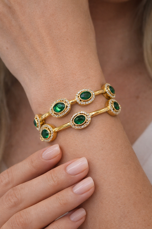 Mossainite Green Bangles