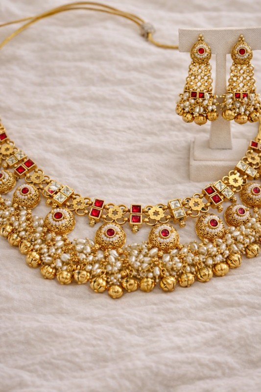 Zankar Ghunghru Gold Polish Necklace-G356600