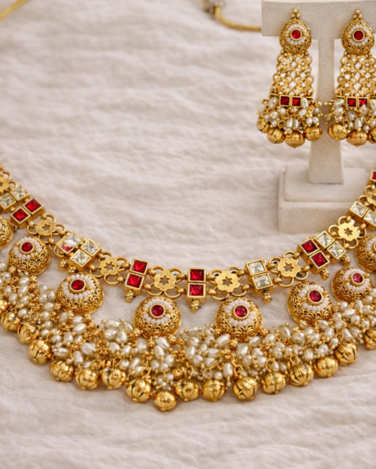 Zankar Ghunghru Gold Polish Necklace-G356600