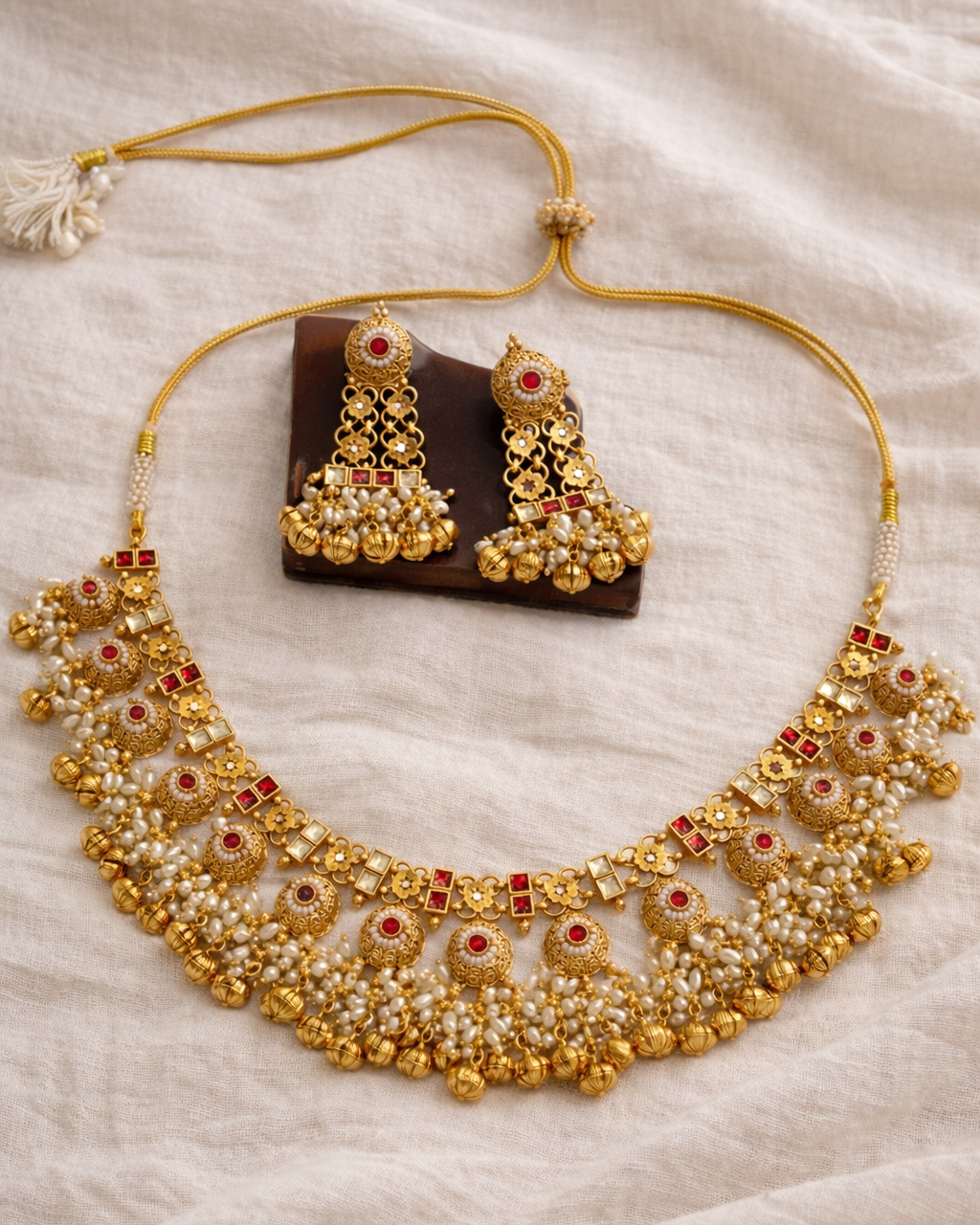 Zankar Ghunghru Gold Polish Necklace-G356600