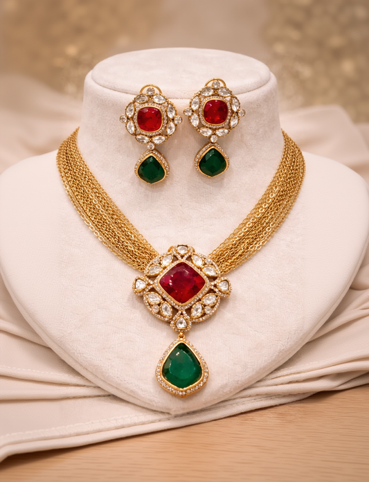 Russian Emerald Rubi Necklace-G755300