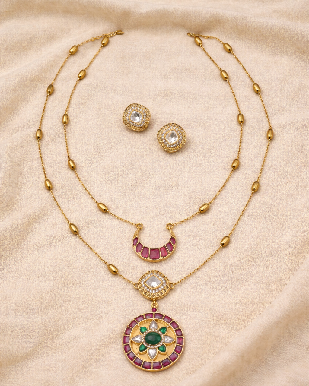 Jadav Two Line Pendent Set-G751800