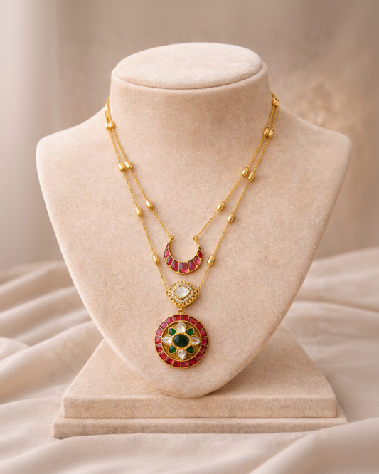 Jadav Two Line Pendent Set-G751800