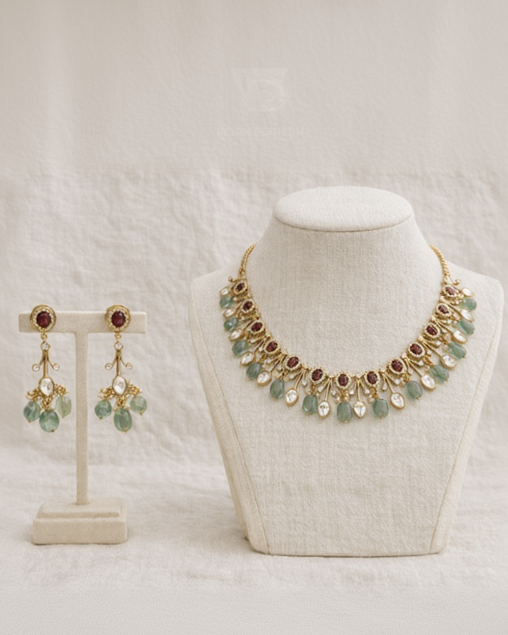 Rubaa Mossainite Rubby Necklace-G754200