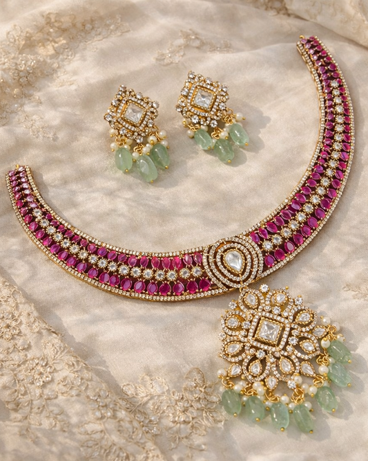 Ruby & Polki Choker Set-G754300