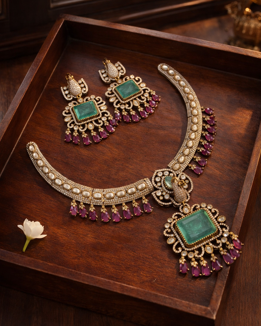 Royal Emerald & Ruby Victorian Choker Set-G355400