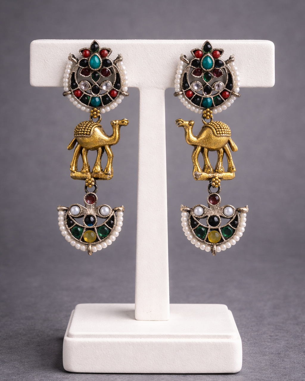 German Silver & Gold-Tone Animal Motif Hasli Necklace Set-G353500