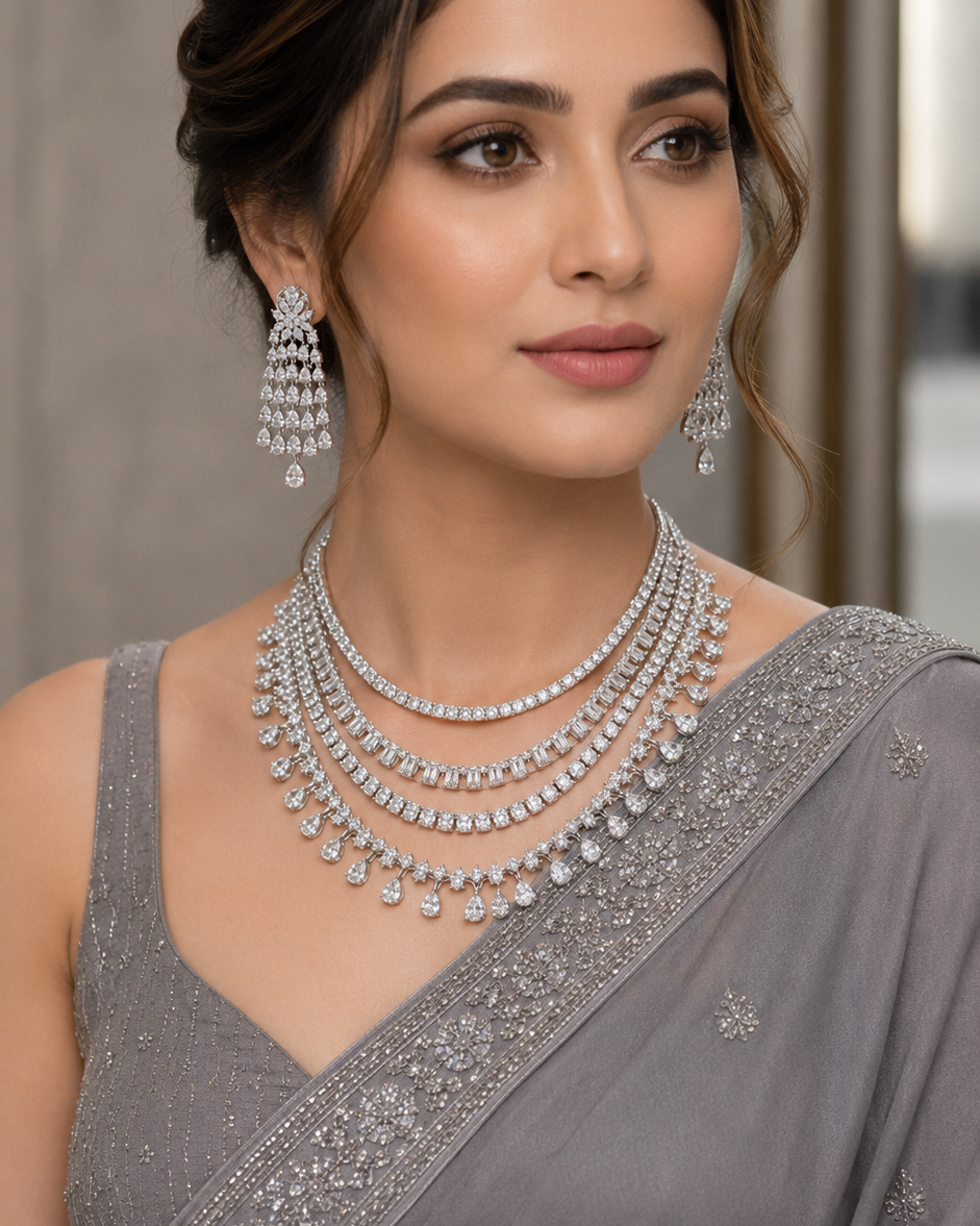 Radiant Tiered Diamond Statement Necklace-G757300
