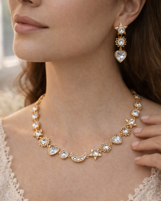 Star Moon Moissainite Necklace-G353300