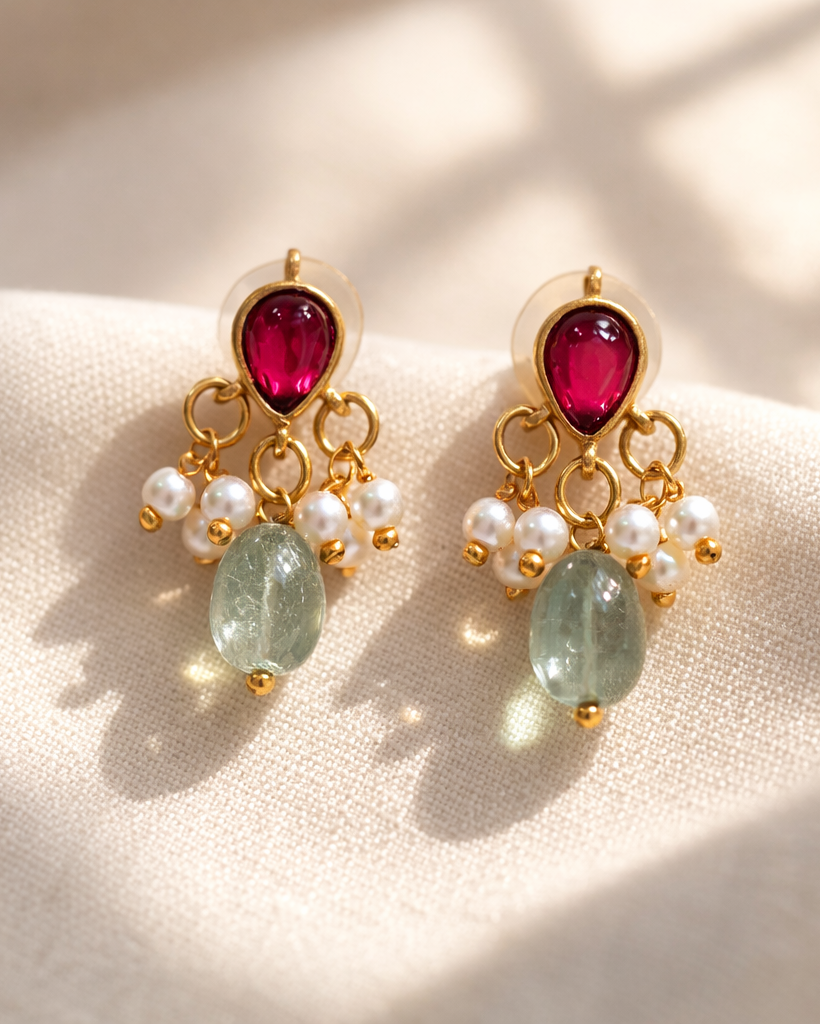 Elegant Multistone Pearl Drop Invisible-G351200