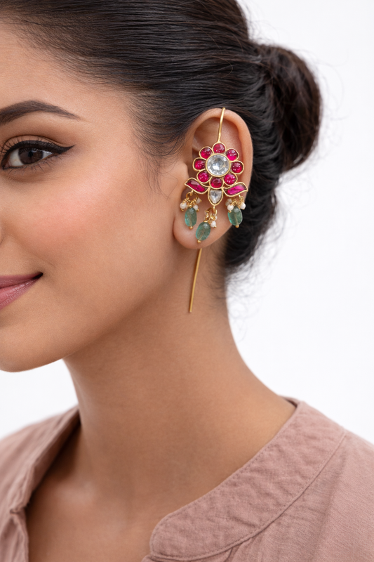 Jadau Kundan Bugadi Pin Earrings.-G351000