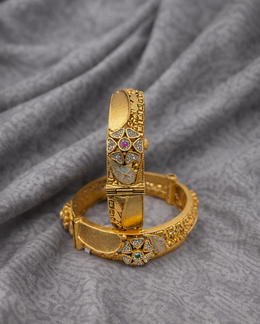 Heritage Gold Plated Bangles(Set of 2)-G354500