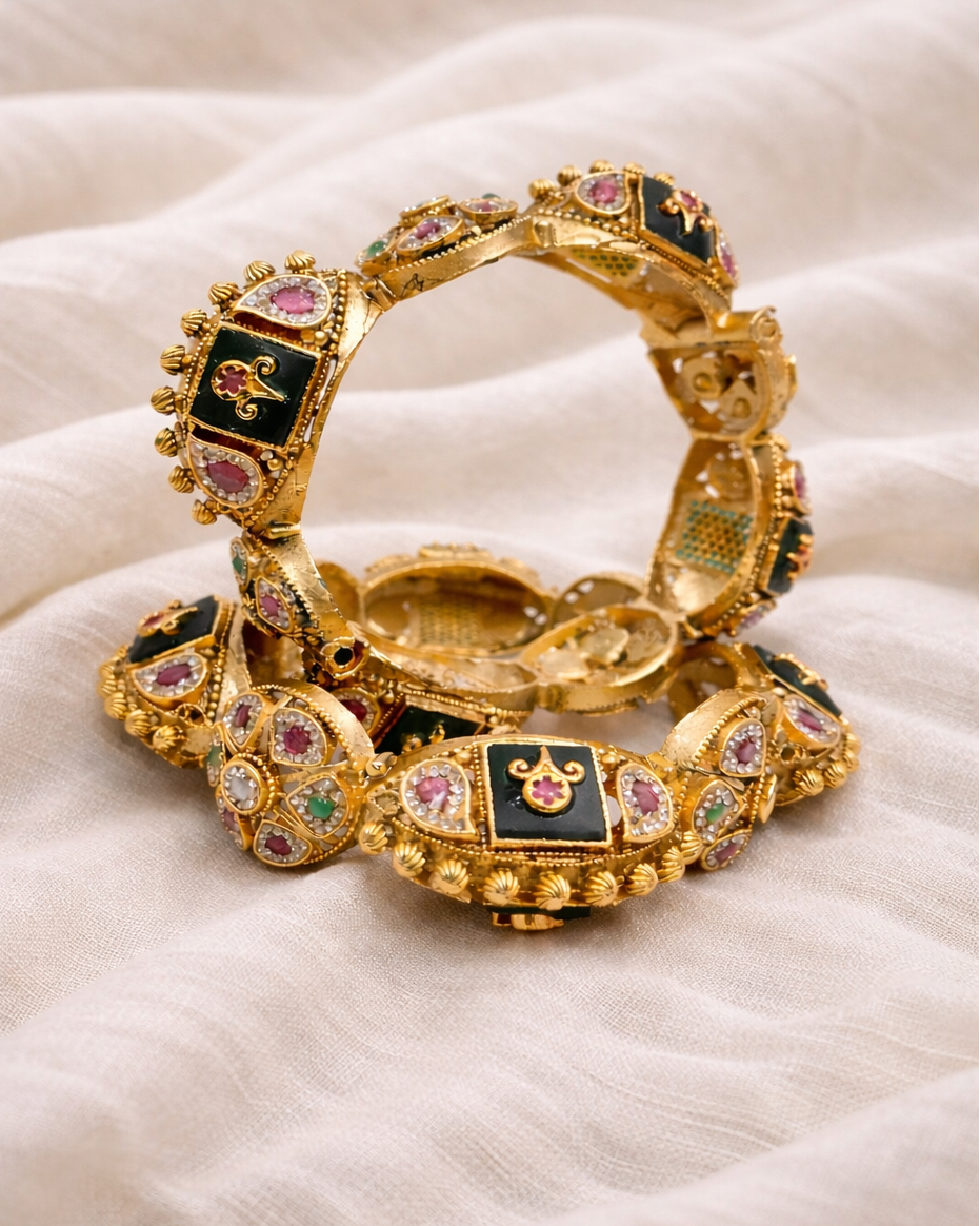 Heritage Gajara Style Bangles(Set of 2)-G356300