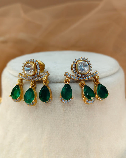 Moissanite Emerald Teardrop Hasli Choker Set-G425400