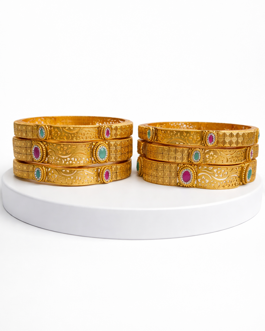 Gold Plated Bangles(Set of 6)-G355400