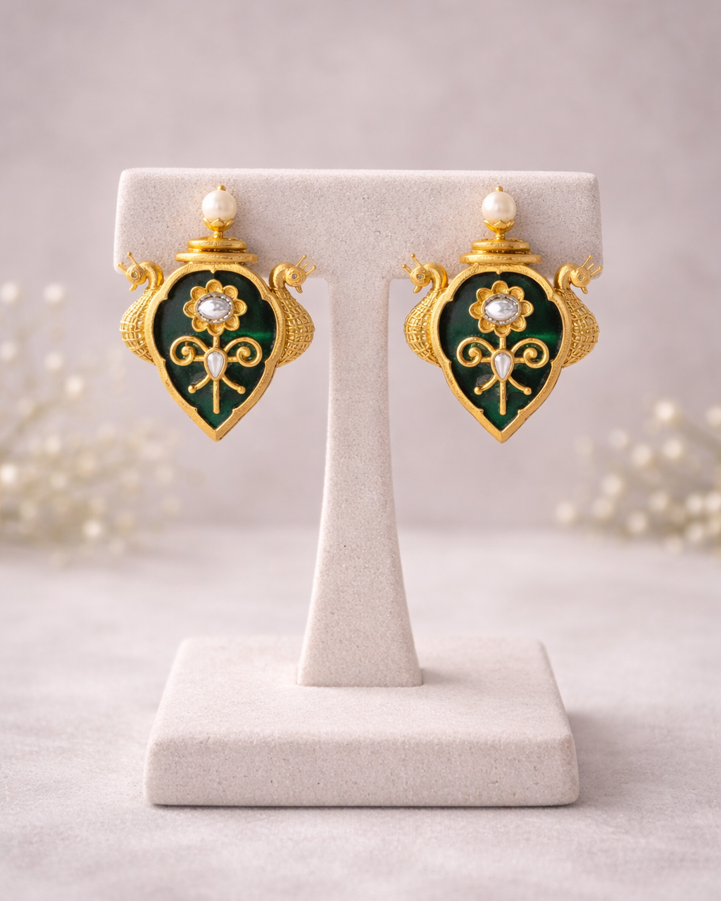 Fusion Emerald Green Enamel Hasli Necklace Set-G352100