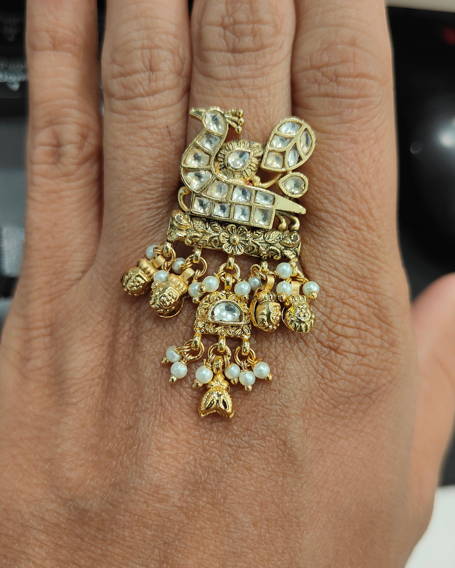 Jadau Peacock Statement Ring-G351800