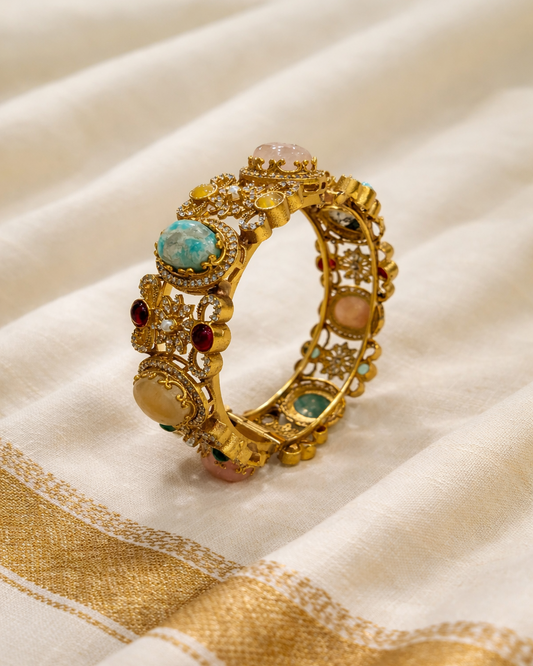Sabyasachi Inspired Floral Motif Bracelet Kada-G353100