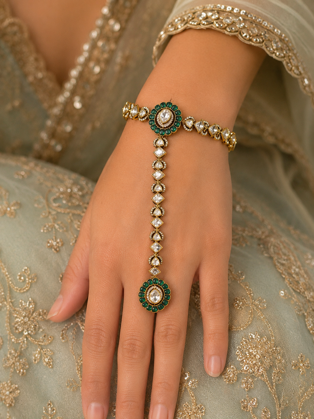 Moissanite Haath Phool/Hathpan/Hand Harness-G771900