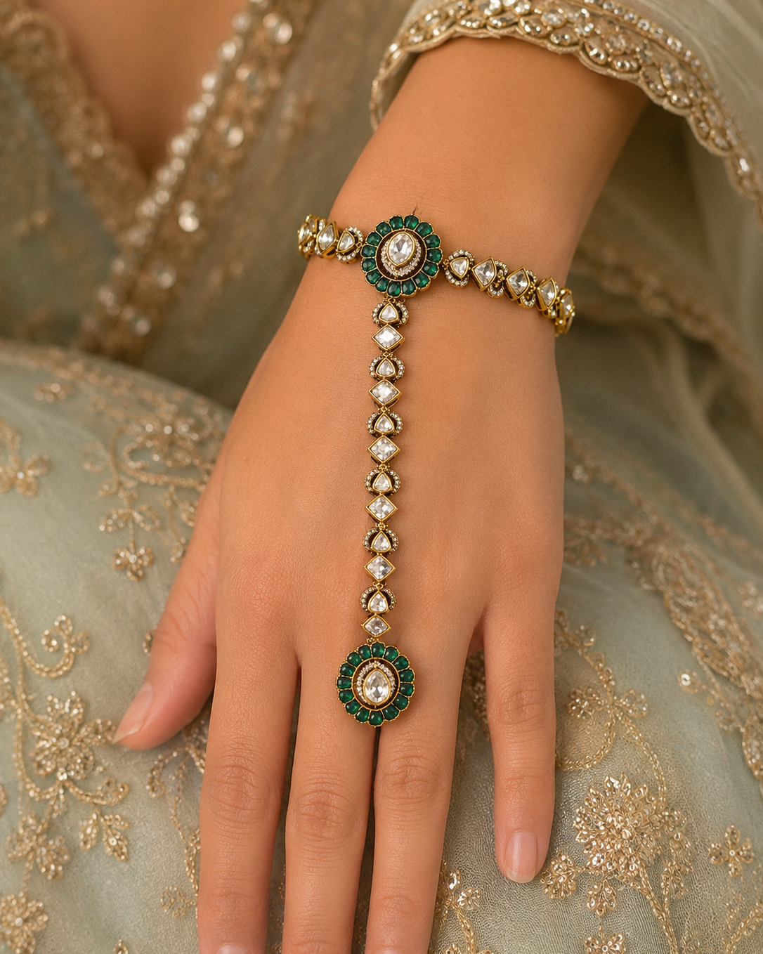 Moissanite Haath Phool/Hathpan/Hand Harness-G771900