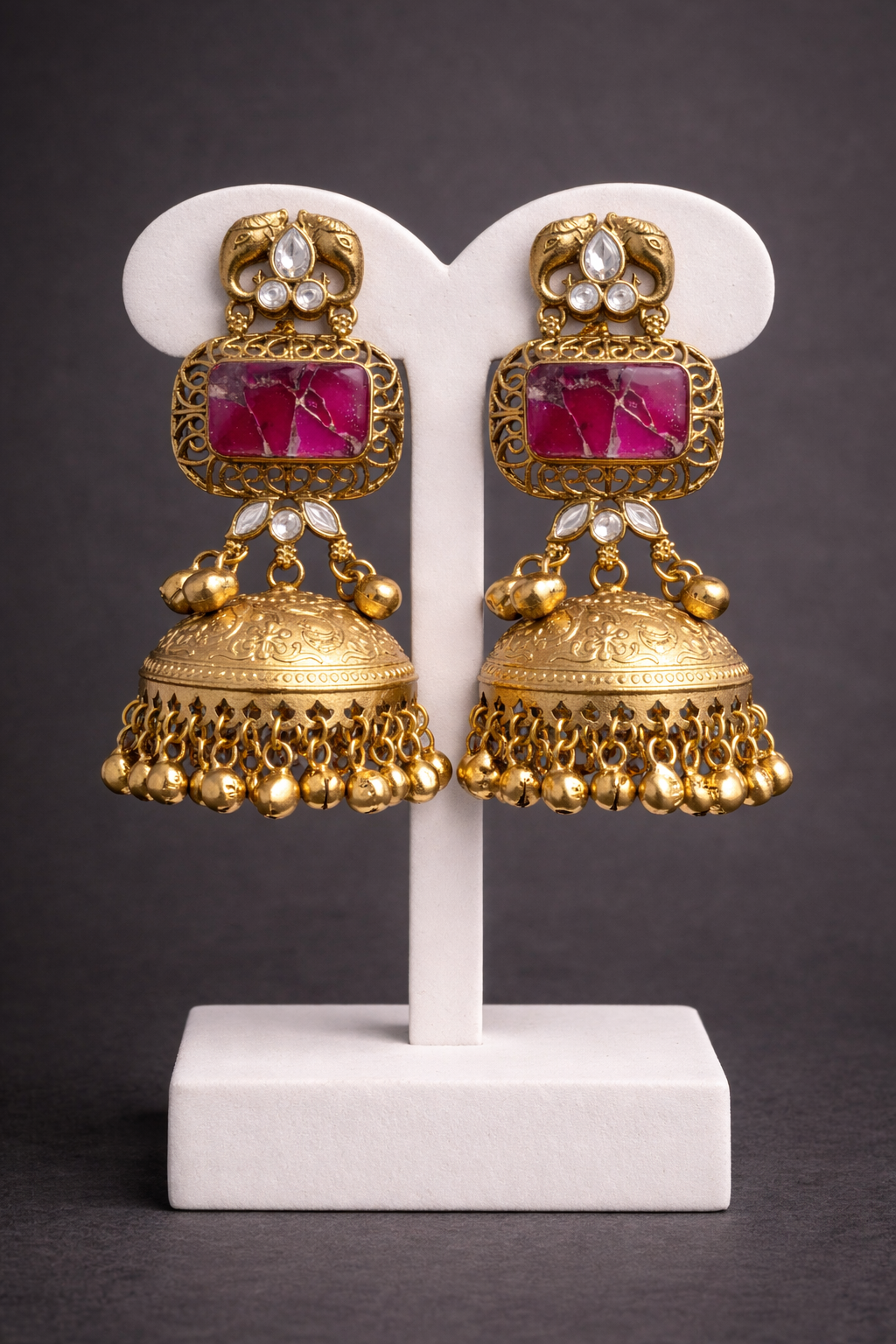 Kashmiri Handmade Gold Toned Earrings (Copy)-G351100