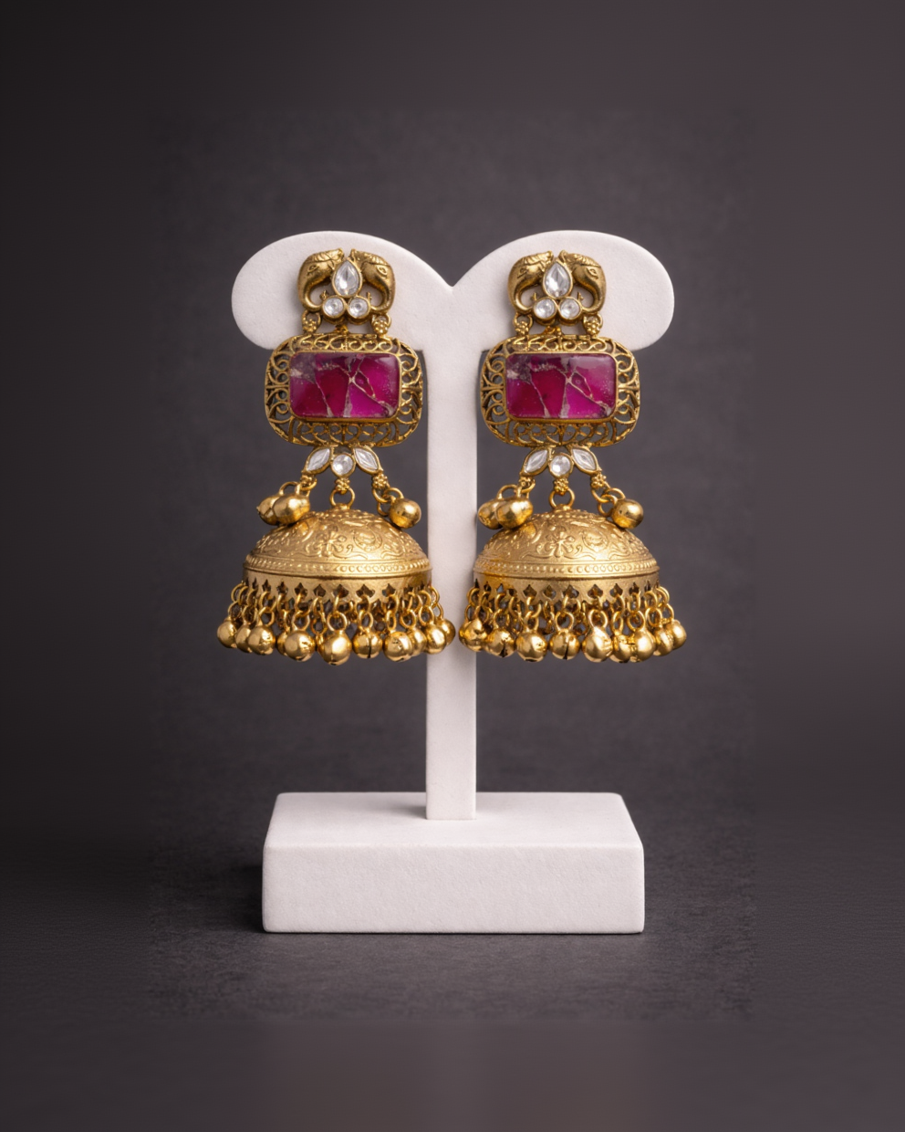 Kashmiri Handmade Gold Toned Earrings (Copy)-G351100