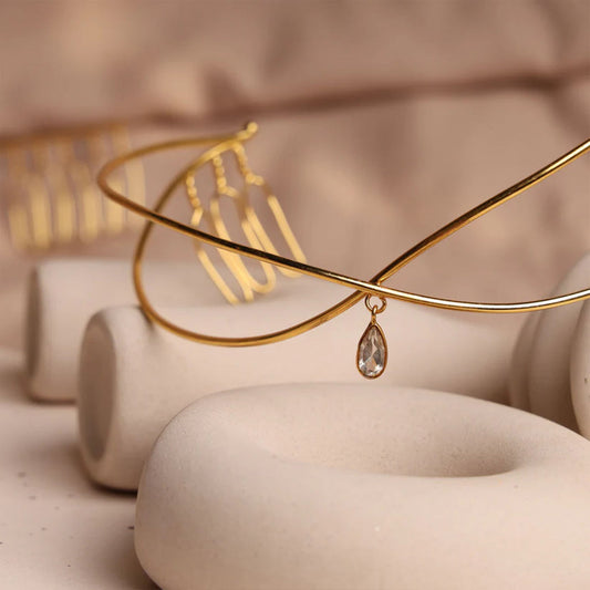Gold plated Hair Accessories Reverse Headband-G75600
