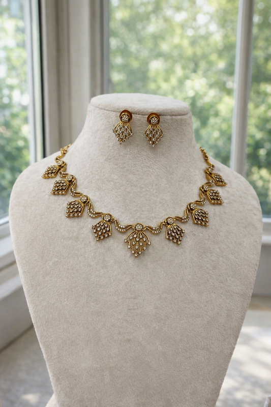 Victorian leaf Shape Necklace Set
