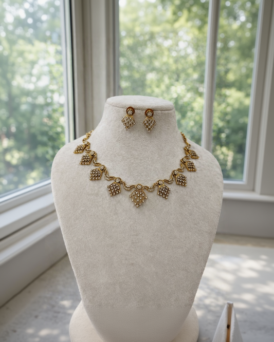 Victorian leaf Shape Necklace Set