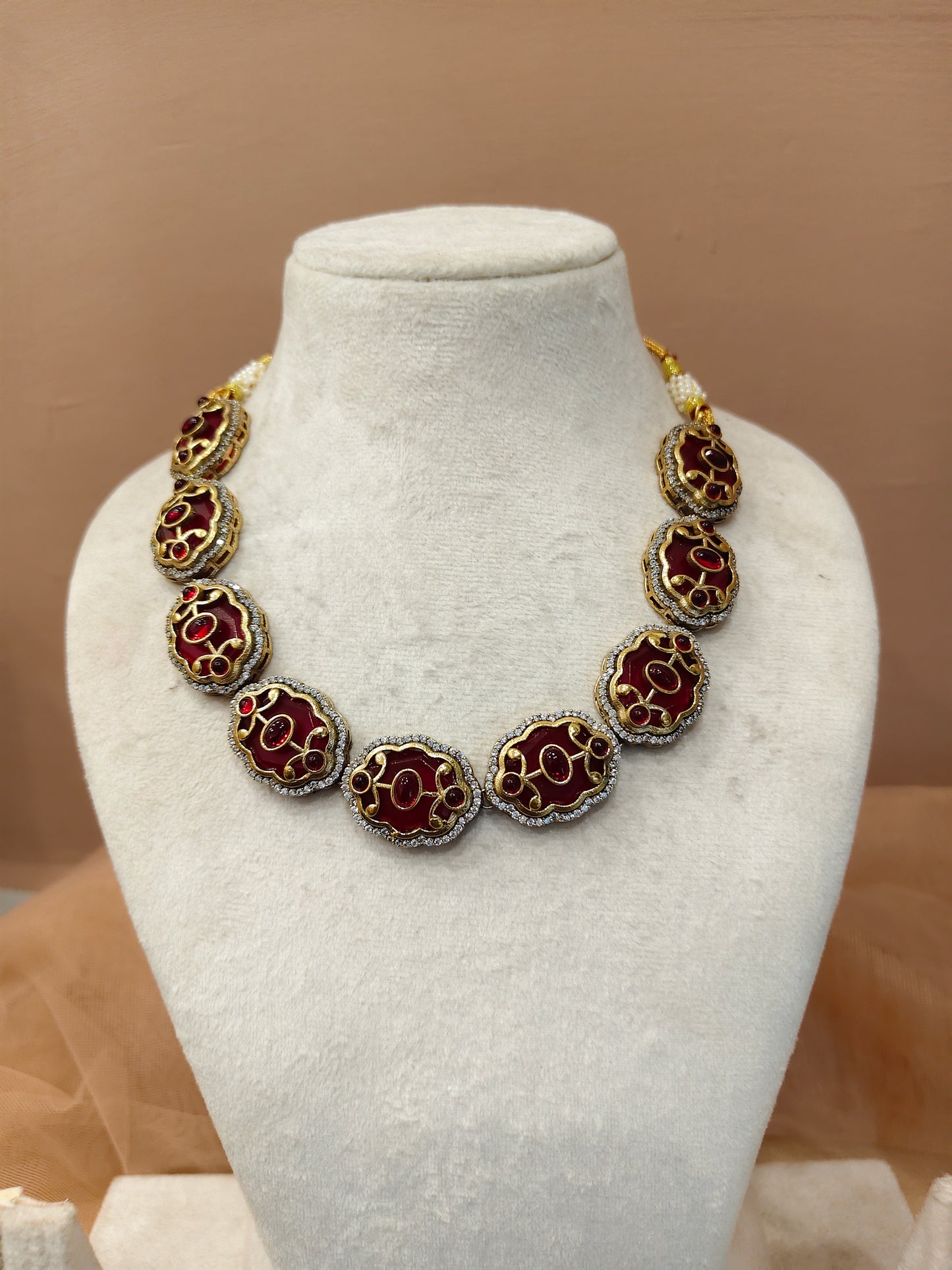 Ruby Sabyasachi Necklace Set-G353000