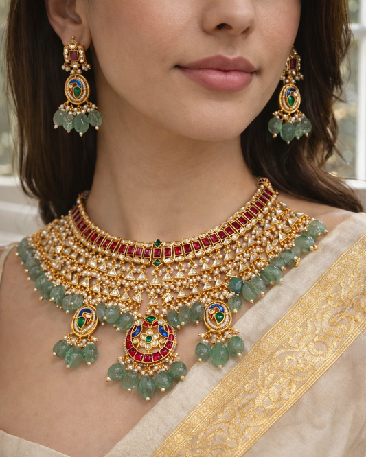 Pachi Kundan Choker Necklace Set-G3515600