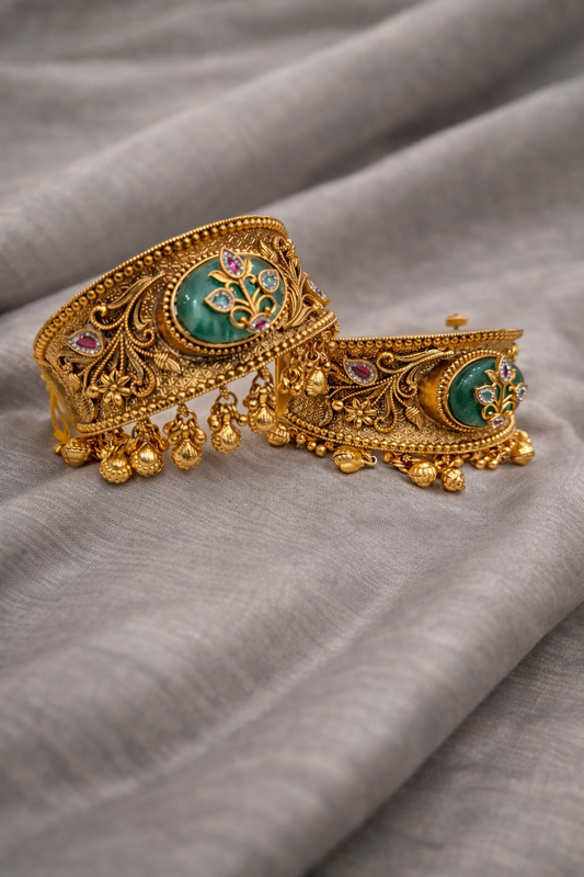 Gold Plated Rajwadi Bangles(Set of 2)