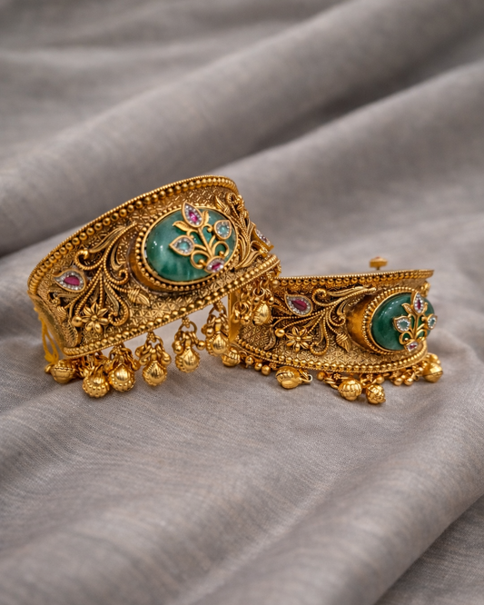 Gold Plated Rajwadi Bangles(Set of 2)-G354100
