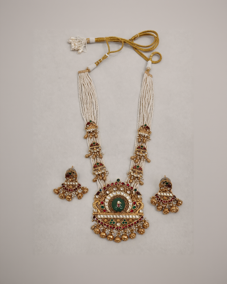 Signature Emerald Chandrika Long Necklace set-G3516600