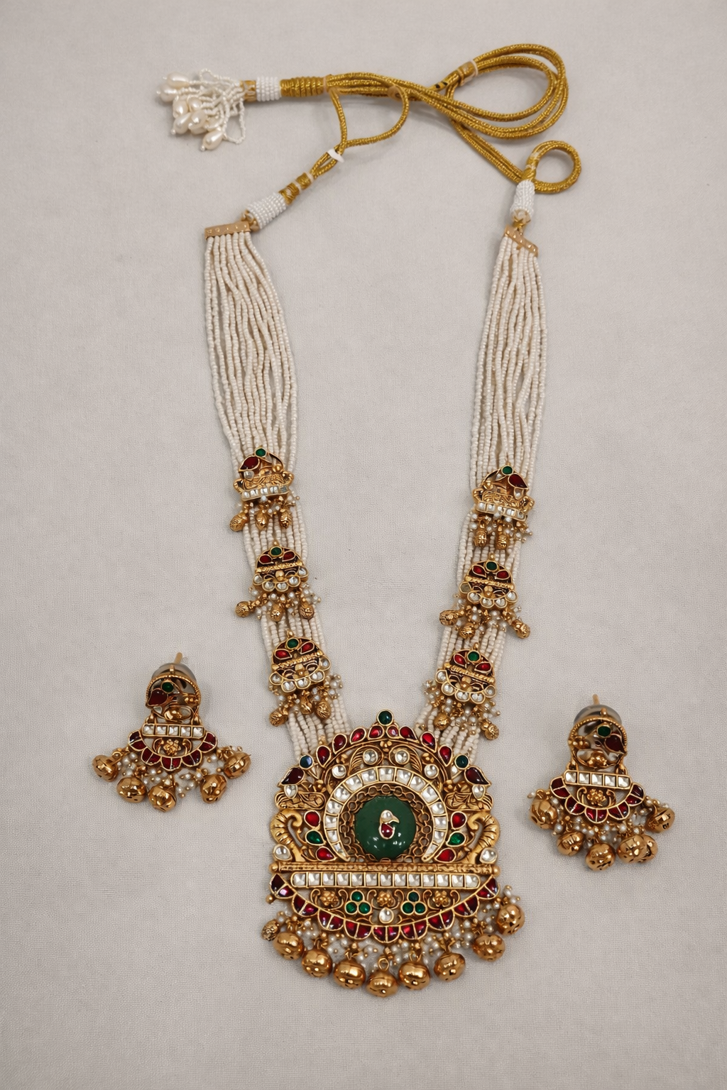 Signature Emerald Chandrika Long Necklace set
