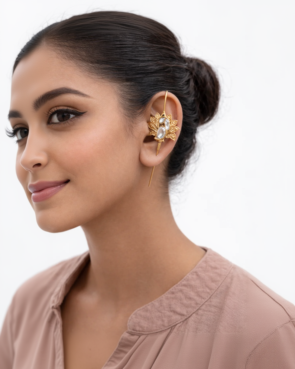 Pachi Kundan Jadav Needle Ear Cuffs-G35800