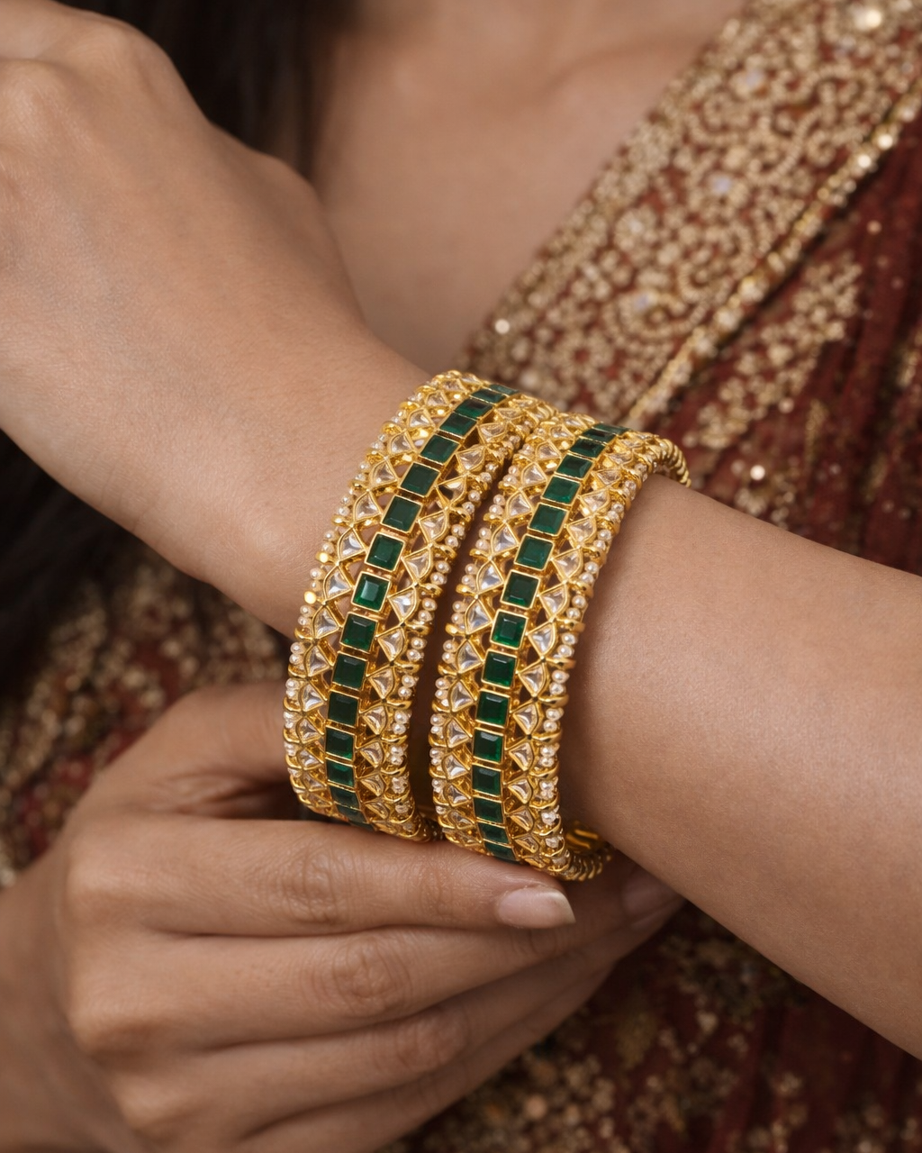 Jadav Kundan Heritage Bangles(Set of 2)-G355100