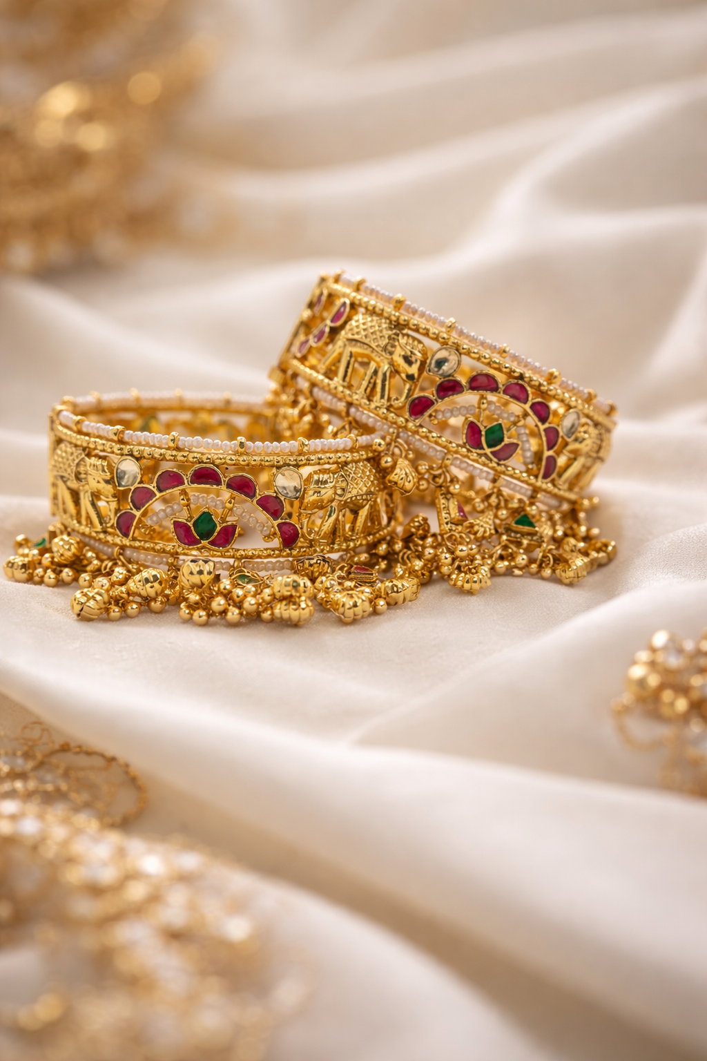 Heritage Elephant Jadau Bangle(Set of 2)-G357300