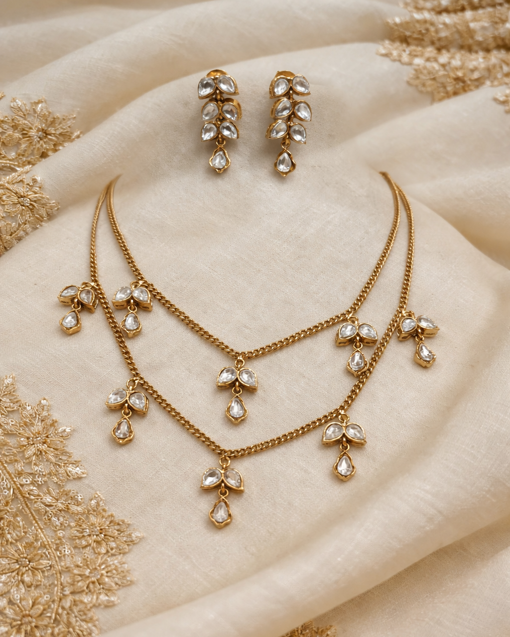 Charms two line Necklace Set-G751400