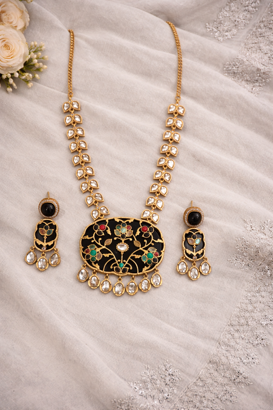 Vintage-Inspired Statement Kundan Necklace Set-G352100