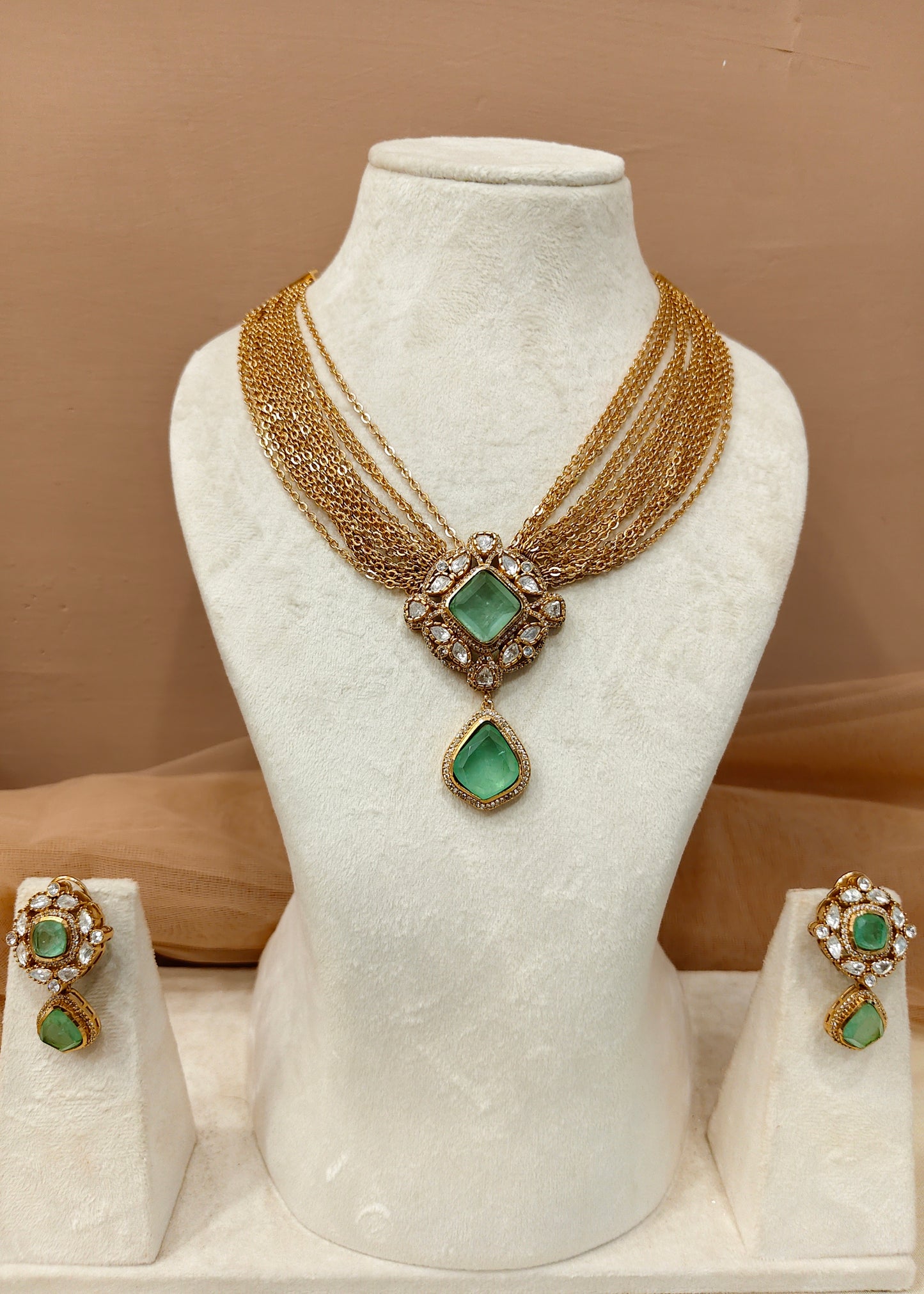 Moissanite Meant Necklace Set-G754800