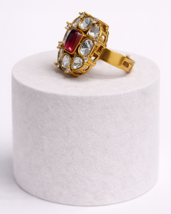 Mossainte Zircon Polki Ring-G351000