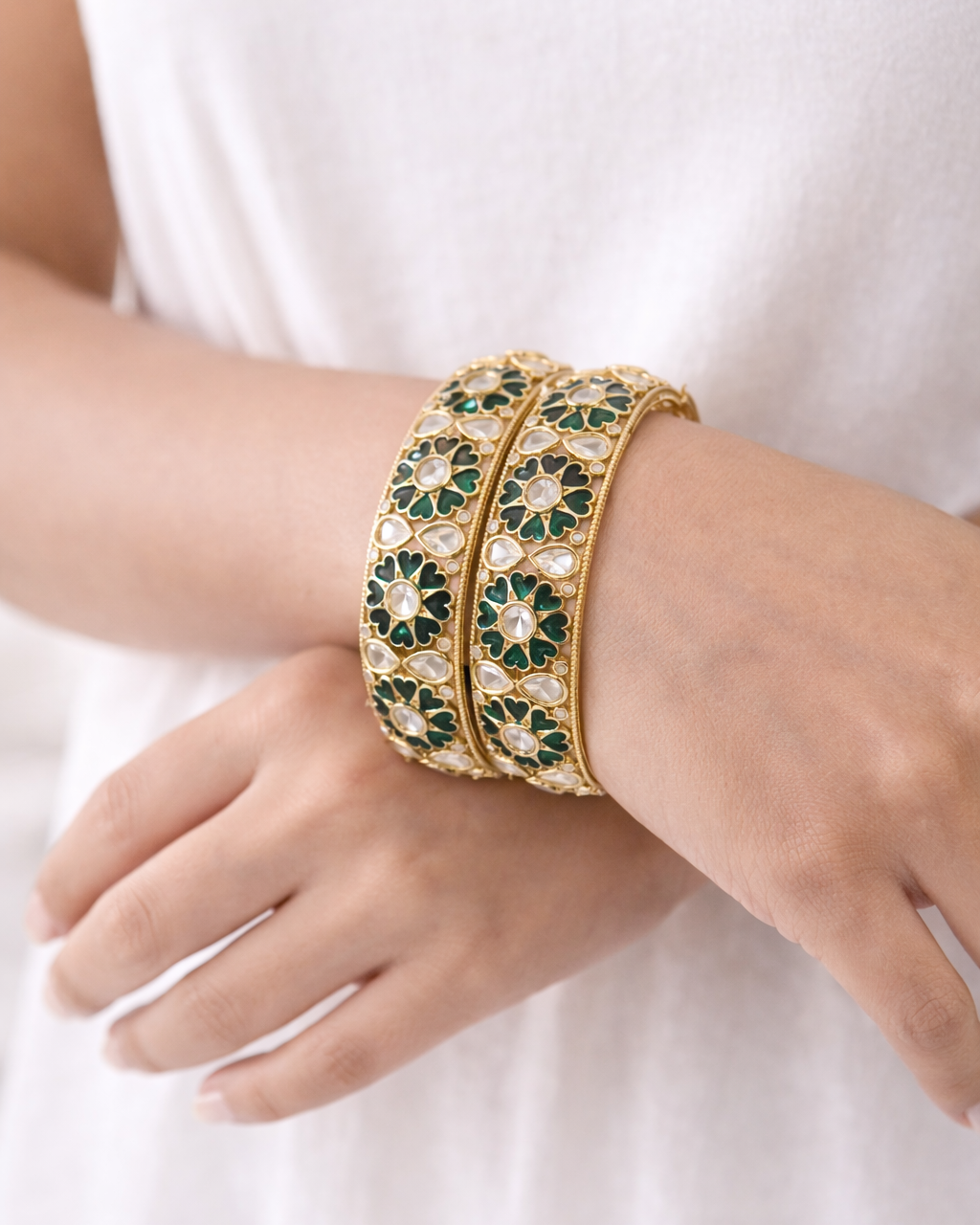 Meenakari Kundan Bangles (Set of 2)-G352700